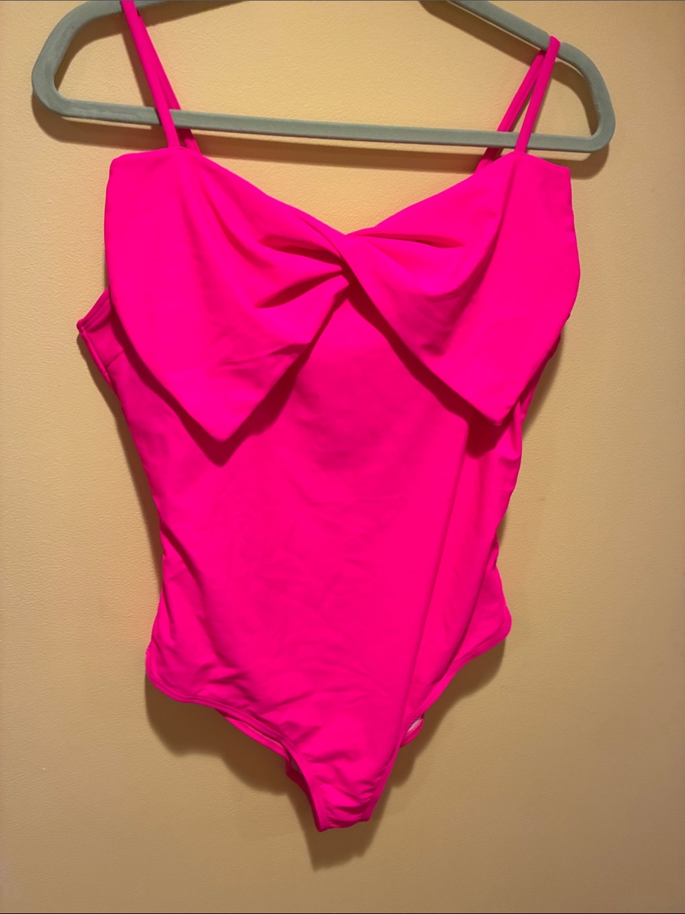 Neon Pink Front Bandeau Design Swim One Piece NWT XL